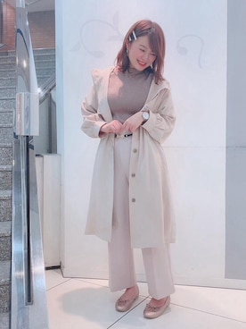 「ラメ」｜「アイテム（その他アウター）」を使った、マジェスティックレゴンソラリアプラザ店スタッフさん（レディース・160cm）の春コーディネート