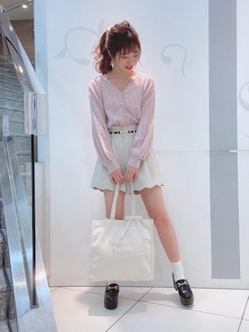 「スカラップ」｜「アイテム（ローファー）」を使った、マジェスティックレゴンソラリアプラザ店スタッフさん（レディース・163cm）の春コーディネート