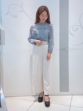 「スカラップ」｜「アイテム（パンプス）」を使った、マジェスティックレゴンソラリアプラザ店スタッフさん（レディース・163cm）の夏コーディネート