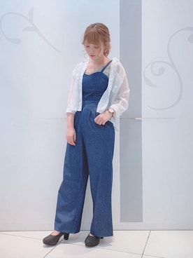 「マジェスティックレゴン天神ソラリアプラザ店」｜「アイテム（オールインワン・サロペット）」を使った、マジェスティックレゴンソラリアプラザ店スタッフさん（レディース・157cm）の秋コーディネート
