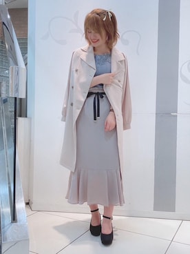 「チュール」｜「アイテム（トレンチコート）」を使った、マジェスティックレゴンソラリアプラザ店スタッフさん（レディース・160cm）の秋コーディネート