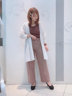 「MAJESTIC LEGON（マジェスティックレゴン）のアイテム（チュニック）」を使った、マジェスティックレゴンソラリアプラザ店スタッフさん（レディース・157cm）の秋コーディネート