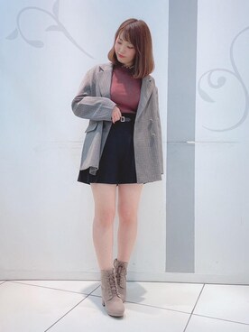 「MAJESTIC LEGON（マジェスティックレゴン）のアイテム（テーラードジャケット）」を使った、マジェスティックレゴンソラリアプラザ店スタッフさん（レディース・157cm）の秋コーディネート