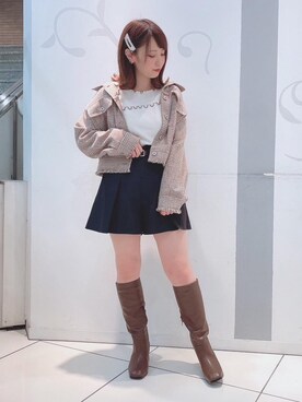 「マジェスティックレゴン天神ソラリアプラザ店」｜「アイテム（その他アウター）」を使った、マジェスティックレゴンソラリアプラザ店スタッフさん（レディース・157cm）の秋コーディネート