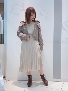 「マジェスティックレゴン天神ソラリアプラザ店」｜「アイテム（その他アウター）」を使った、マジェスティックレゴンソラリアプラザ店スタッフさん（レディース・157cm）の秋コーディネート