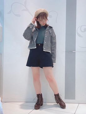 「マジェスティックレゴン天神ソラリアプラザ店」｜「アイテム（その他アウター）」を使った、マジェスティックレゴンソラリアプラザ店スタッフさん（レディース・157cm）の秋コーディネート
