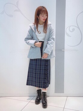 「マジェスティックレゴン天神ソラリアプラザ店」｜「アイテム（その他アウター）」を使った、マジェスティックレゴンソラリアプラザ店スタッフさん（レディース・163cm）の秋コーディネート