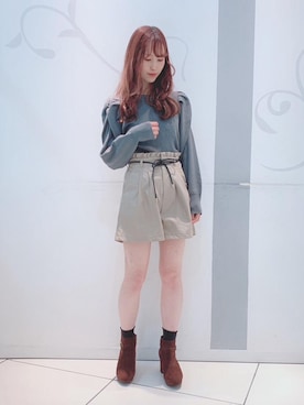 「パワショルニット」｜マジェスティックレゴンソラリアプラザ店スタッフさん（レディース・155cm）の秋コーディネート