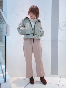 「マジェスティックレゴン天神ソラリアプラザ店」｜「アイテム（その他アウター）」を使った、マジェスティックレゴンソラリアプラザ店スタッフさん（レディース・160cm）の秋コーディネート