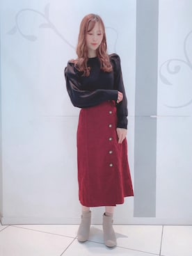 「パワショルニット」｜マジェスティックレゴンソラリアプラザ店スタッフさん（レディース・155cm）の秋コーディネート