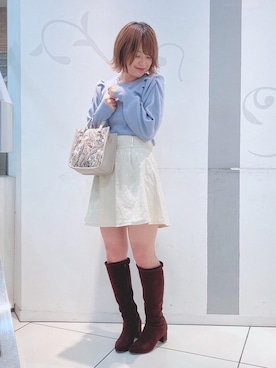 「パワショルニット」｜マジェスティックレゴンソラリアプラザ店スタッフさん（レディース・160cm）の秋コーディネート