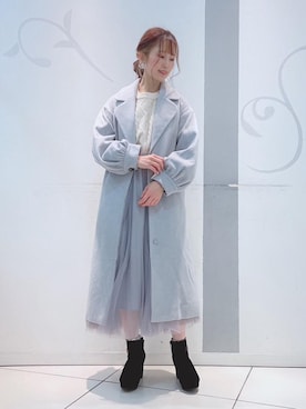 「ケーブルフリルニット」｜マジェスティックレゴンソラリアプラザ店スタッフさん（レディース・155cm）の冬コーディネート
