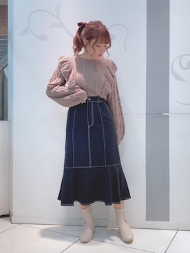 「MAJESTIC LEGON（マジェスティックレゴン）のアイテム」を使った、マジェスティックレゴンソラリアプラザ店スタッフさん（レディース・157cm）の冬コーディネート