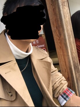 「UNIQLO JW ANDERSON」｜「アイテム（トレンチコート）」を使った、William U JAMEZさん（メンズ・178cm）の冬コーディネート