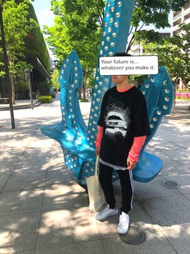 「PARADOX（パラドックス）のアイテム（トップス）」を使った、FAC51さん（メンズ・170cm）の春コーディネート