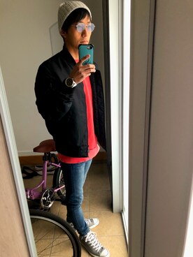 「H&M DIVIDED（エイチアンドエム　ディヴァイデッド）のアイテム（スウェット）」を使った、kousukeさん（メンズ・173cm）の春コーディネート