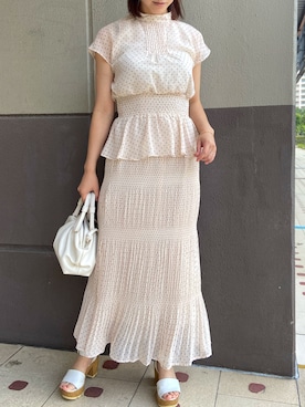 「NANO universe（ナノユニバース）のアイテム（ショルダーバッグ）」を使った、nano・universe ららぽーと豊洲 Womensさん（レディース・160cm）の夏コーディネート