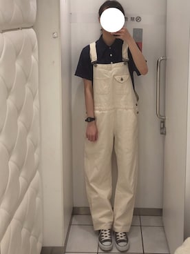 「コンバースハイカット」｜「アイテム（オールインワン・サロペット）」を使った、なるさん（レディース・163cm）の春コーディネート