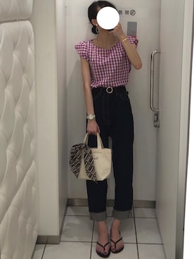 「L（エル）のアイテム」を使った、なるさん（レディース・163cm）の夏コーディネート