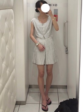 「L（エル）のアイテム」を使った、なるさん（レディース・163cm）の夏コーディネート