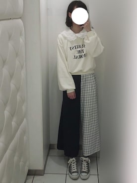 「アイテム（イヤリング）」を使った、なるさん（レディース・163cm）の秋コーディネート