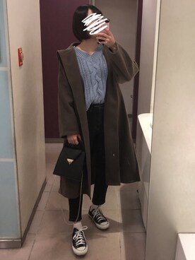 「ボリュームニット」｜「アイテム（その他）」を使った、なるさん（レディース・163cm）の冬コーディネート