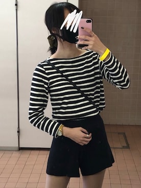 「ニットショートパンツ」｜「アイテム（ジャケット/アウター）」を使った、なるさん（レディース・163cm）の秋コーディネート