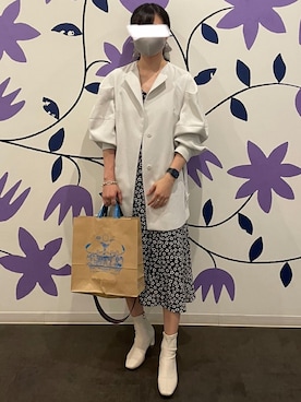 「ロングジャケット」｜「アイテム（ブーツ）」を使った、なるさん（レディース・163cm）の春コーディネート