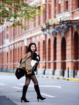 「アイテム（その他トップス、ブラウン系）」を使った、是阿鹿呐啊！さん（レディース・161cm）の冬コーディネート