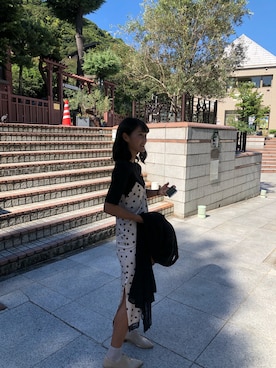 「UNIQLO（ユニクロ）のリブハイネックT（5分袖）（Tシャツ/カットソー）」を使った、shinoさん（レディース・165cm）の秋コーディネート