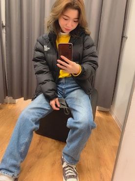 「moussy」｜「アイテム（ダウンジャケット/コート）」を使った、nozomi  さん（レディース・152cm）の冬コーディネート