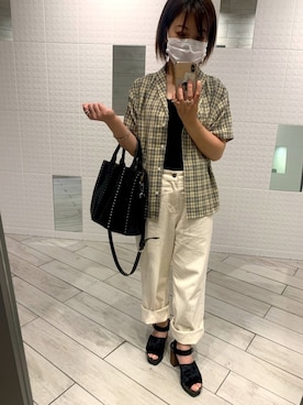 「chocomee（チョコミー）のアイテム（タンクトップ）」を使った、みさきさん（レディース・148cm）の夏コーディネート