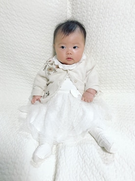 「生後3ヶ月」｜「アイテム（ワンピース/ドレス）」を使った、こっとん✿さん（キッズ・60cm）の秋コーディネート