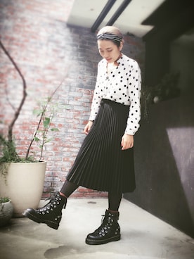 「黑白配」｜何圓圓 Hui-Yun Hoさん（レディース・163cm）の夏コーディネート