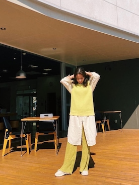 「OZOC（オゾック）のアイテム（ベスト）」を使った、yuiyuibettyさん（レディース・155cm）の冬コーディネート