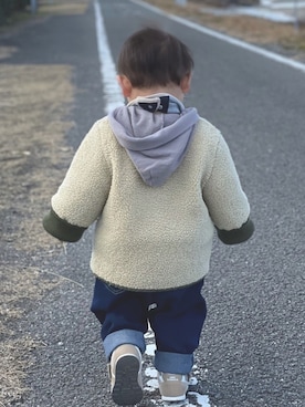 「1歳3ヶ月」｜「アイテム（ジャケット/アウター）」を使った、maさん（キッズ・70cm）の冬コーディネート