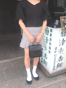「韓国コーデ」｜「アイテム（バレエシューズ）」を使った、koharu.さん（レディース・145cm）の夏コーディネート