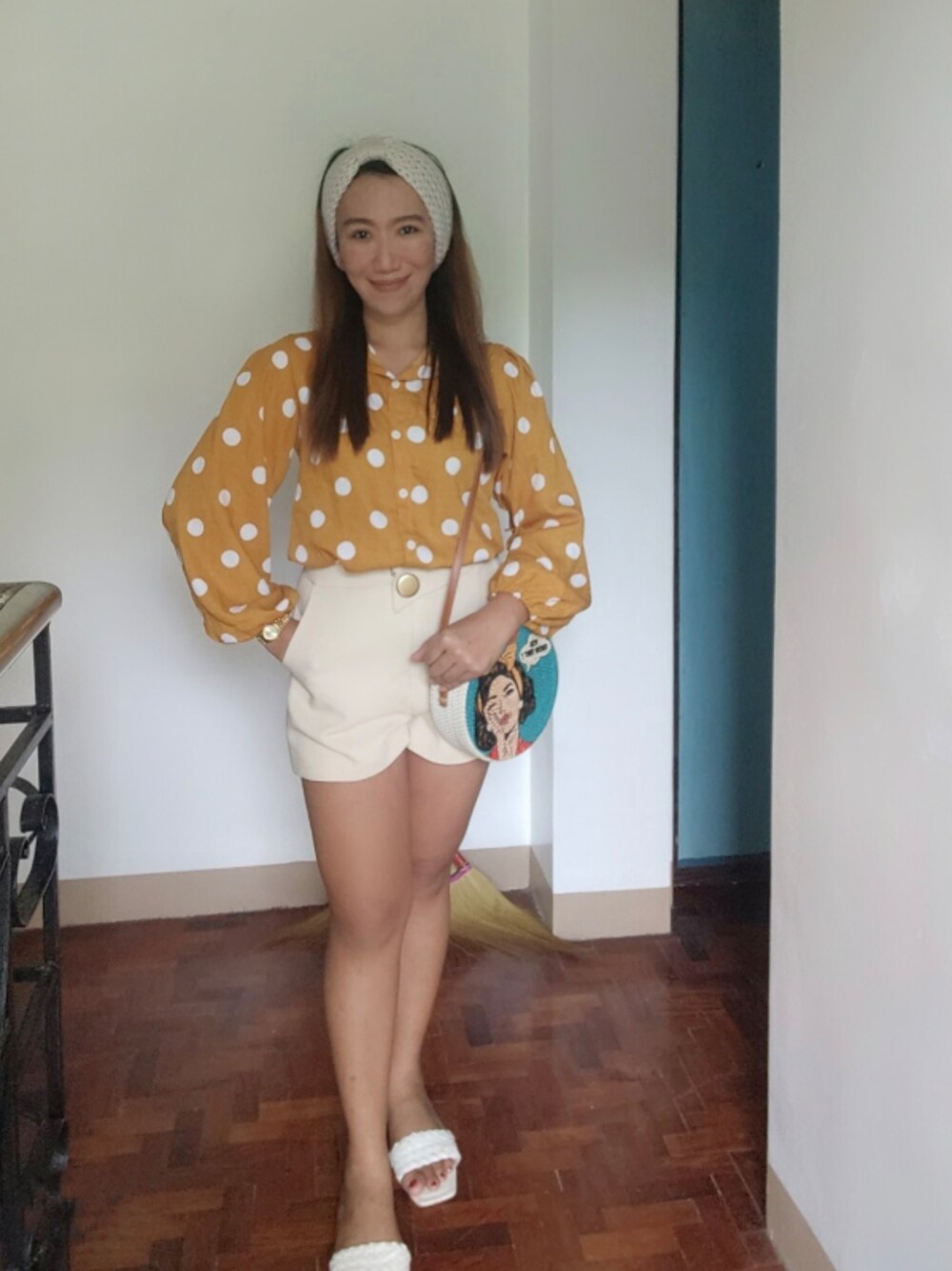 「Polkadots #Highwaist #Mustard」｜「Dividedのアイテム（その他トップス、ゴールド系）」を使った、Coffee&Pink🎀さん（レディース・160cm）の冬コーディネートの1枚目の写真