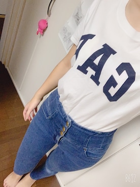 「GAP（ギャップ）のアイテム（T Shirts、ホワイト系）」を使った、mayuさん（レディース）の秋コーディネート