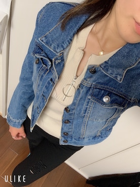 「不明のアイテム（Denim jacket、ブルー系）」を使った、mayuさん（レディース）の秋コーディネート
