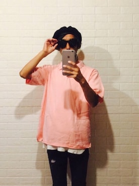 「CASPER JOHN（キャスパージョン）のアイテム（ハンチング/ベレー帽）」を使った、masyuさん（メンズ・161cm）の夏コーディネート