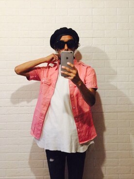 「CASPER JOHN（キャスパージョン）のアイテム（ハンチング/ベレー帽）」を使った、masyuさん（メンズ・161cm）の夏コーディネート