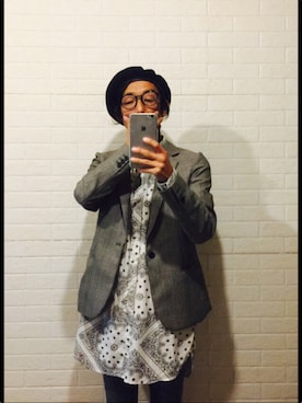 「CASPER JOHN（キャスパージョン）のアイテム（ハンチング/ベレー帽）」を使った、masyuさん（メンズ・161cm）の秋コーディネート