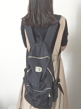 「アイテム（つなぎ/オールインワン、ベージュ系）」を使った、もかさん（レディース・169cm）の冬コーディネート