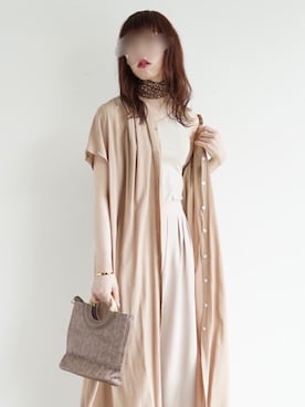 「アイテム（シャツワンピース）」を使った、Fumi⑅︎◡̈︎さん（レディース・166cm）の夏コーディネート