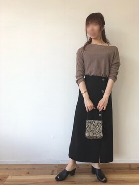 「Aunt Marie's（アントマリーズ）のAUNT MARIE'S Loose over knit（ニット/セーター）」を使った、Fumi⑅︎◡̈︎さん（レディース・166cm）の夏コーディネート