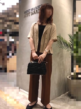 「アントマリーズ」｜「アイテム（トップス）」を使った、Fumi⑅︎◡̈︎さん（レディース・166cm）の夏コーディネート