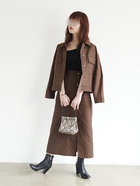 「アイテム（タンクトップ）」を使った、Fumi⑅︎◡̈︎さん（レディース・166cm）の秋コーディネート