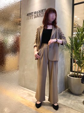 「アイテム（ストール/ショール）」を使った、Fumi⑅︎◡̈︎さん（レディース・166cm）の秋コーディネート