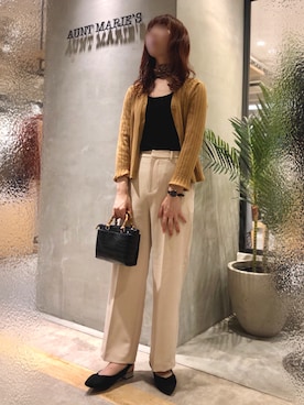 「アイテム（ストール/ショール）」を使った、Fumi⑅︎◡̈︎さん（レディース・166cm）の秋コーディネート